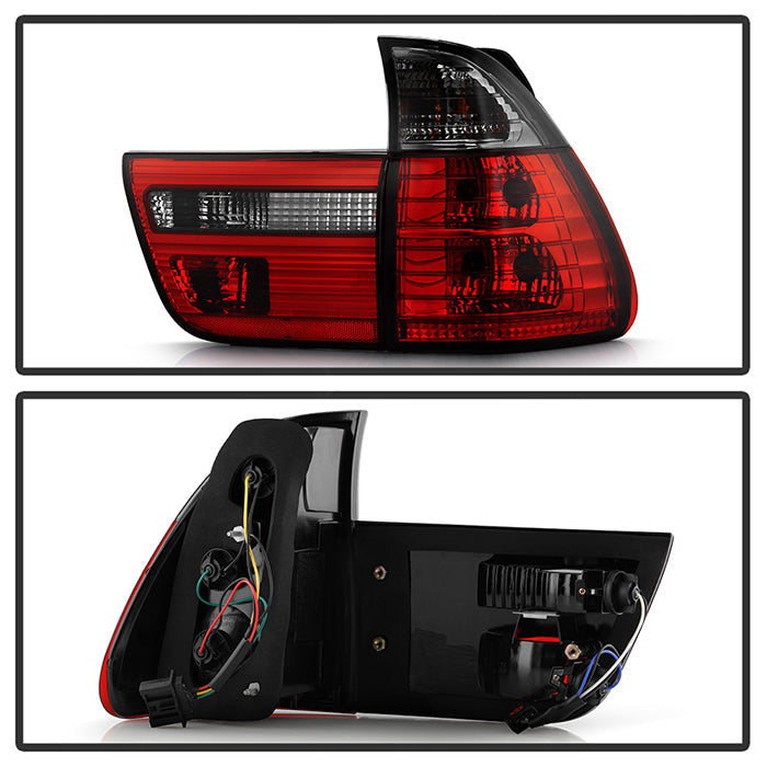Spyder BMW E53 X5 00-06 4PCS Euro Style Tail Lights- Red Smoke ALT-YD-BE5300-RS 5000842