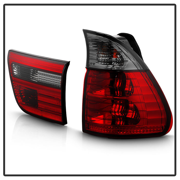 Spyder BMW E53 X5 00-06 4PCS Euro Style Tail Lights- Red Smoke ALT-YD-BE5300-RS 5000842