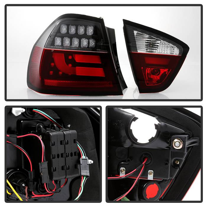 Spyder BMW E90 3-Series 06-08 4Dr LED Indicator LED Tail Lights Blk ALT-YD-BE9006-LBLED-G2-BK 5071958