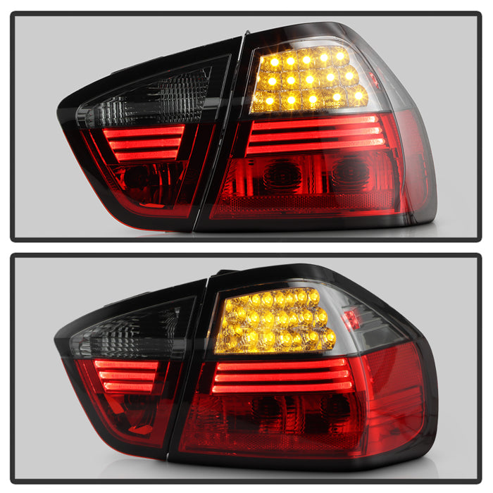 Spyder BMW E90 3-Series 06-08 4Dr LED Tail Lights Red Smoke ALT-YD-BE9006-LED-RS 5000910