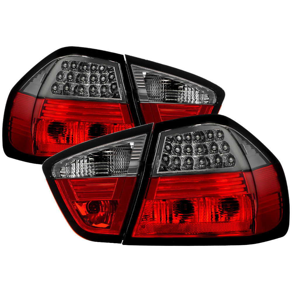 Spyder BMW E90 3-Series 06-08 4Dr LED Tail Lights Red Smoke ALT-YD-BE9006-LED-RS 5000910