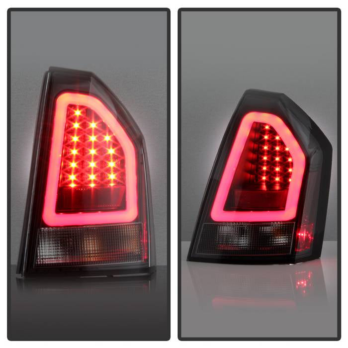 Spyder Chrysler 300C 05-07 V2 Light Bar LED Tail Lights - Black ALT-YD-C305V2-LED-BK 5083357