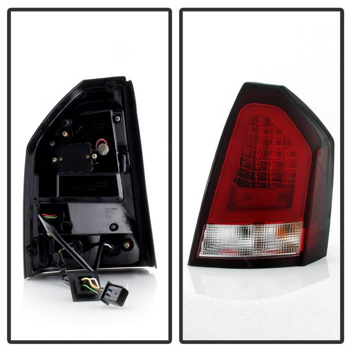 Spyder 05-07 Chrysler 3000C Verison 2 Light Bar LED Tail Lights - Red Clear (ALT-YD-C305V2-LED-RC) 5083364