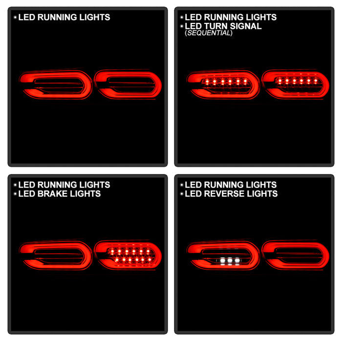 Spyder Chevy Camaro 16-18 Halogen LED Tail Lights Black ALT-YD-CCAM16HAL-SEQ-BK 5087218