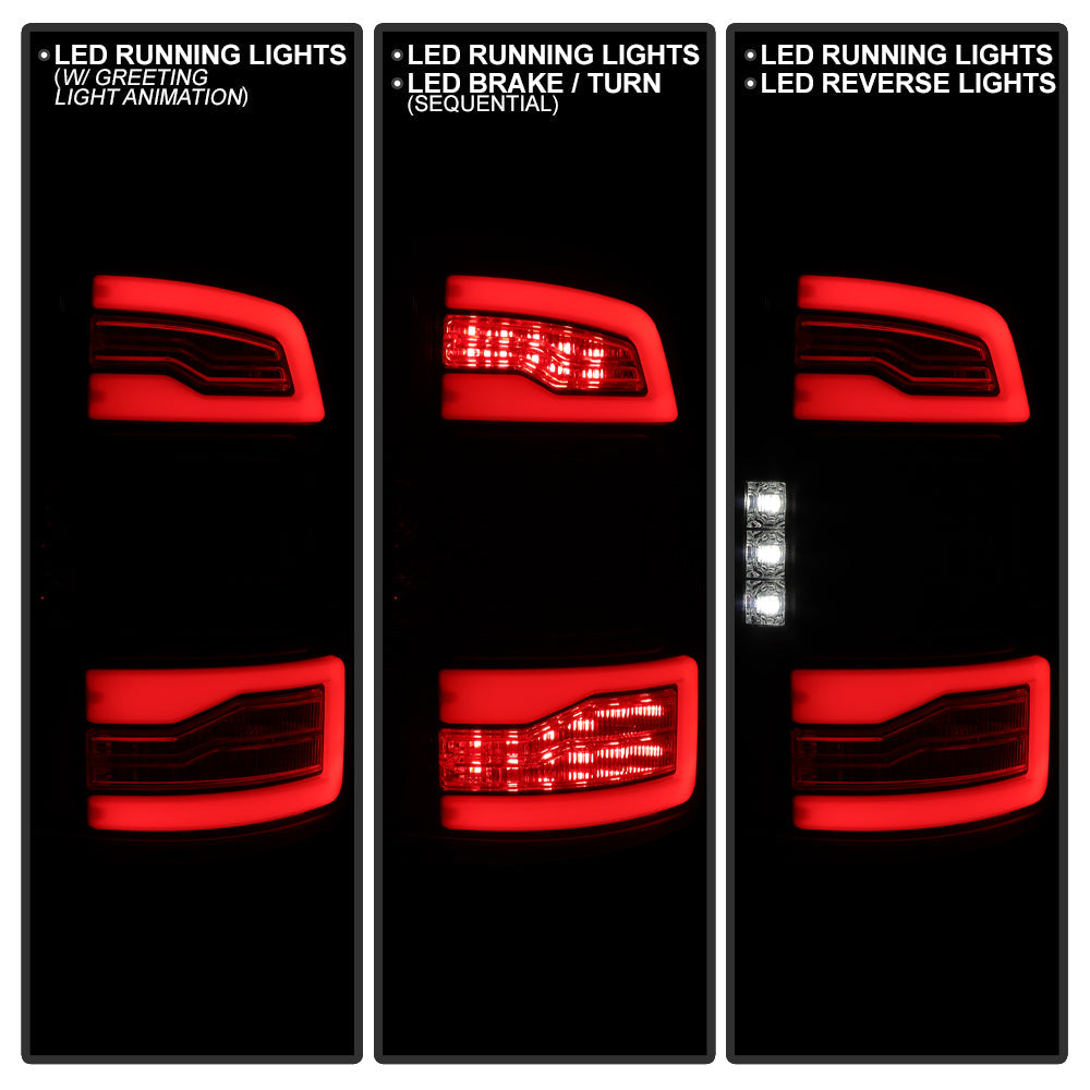 SPYDER 19-24 Dodge Ram 2500/3500 HD LED Tail Lights - Black (ALT-YD-DR19HDLEDAP-GRSEQ-BK) 5089410