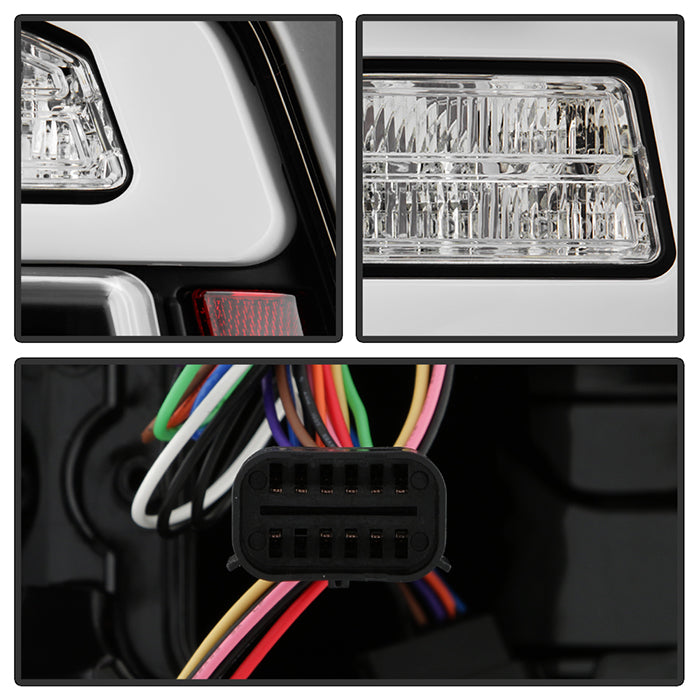 SPYDER Dodge RAM 1500 19-21 Factory LED Model LED Tail Lights - Red Clear ALT-YD-DR19LED-SEQ-BK 5088505