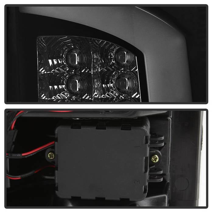 Spyder 07-09 Dodge Ram 2500/3500 V3 Light Bar LED Tail Lights - Blk Smoke ALT-YD-DRAM06V3-LBLED-BSM 5084279
