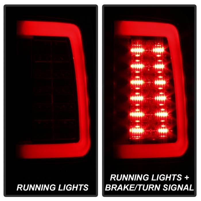 Spyder 13-14 Dodge Ram 1500 Light Bar LED Tail Lights - Black Smoke ALT-YD-DRAM13V2-LED-BSM 5084064