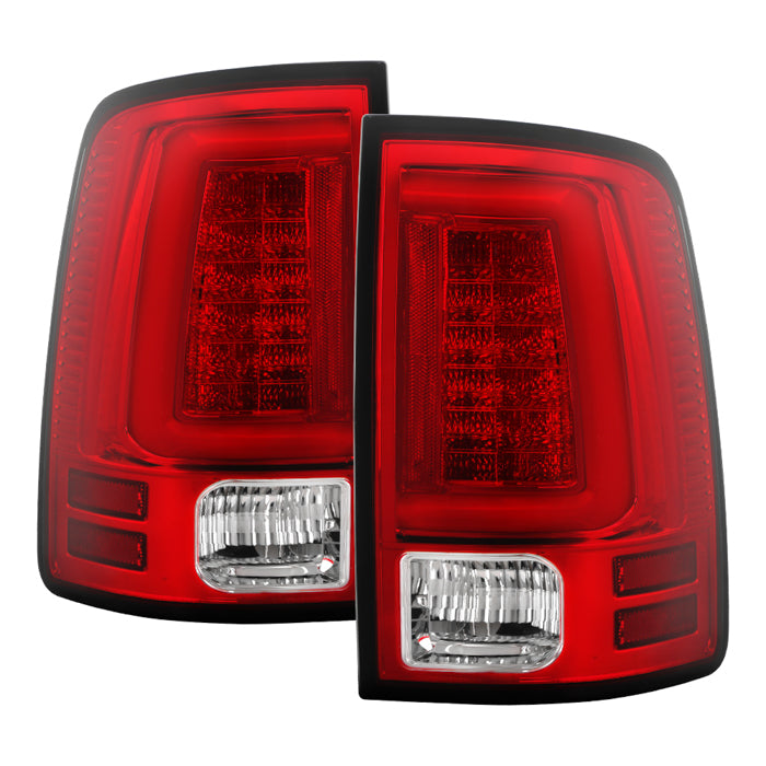 Spyder 13-14 Dodge Ram 1500 LED Tail Lights - Red Clear ALT-YD-DRAM13V2-LED-RC 5084071