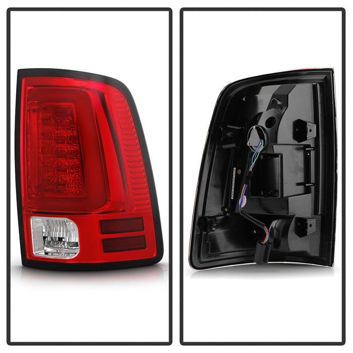 Spyder 13-14 Dodge Ram 1500 LED Tail Lights - Red Clear ALT-YD-DRAM13V2-LED-RC 5084071