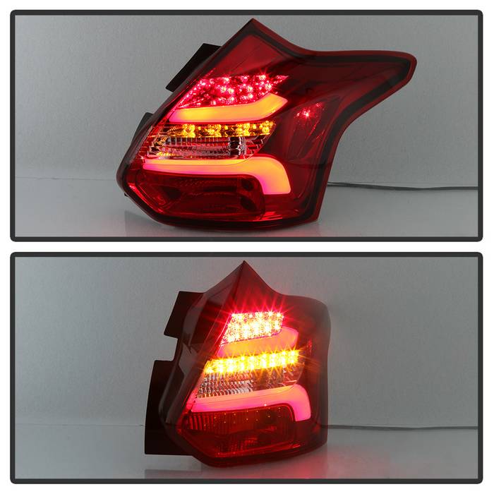 Spyder 12-14 Ford Focus 5DR LED Tail Lights - Red Clear (ALT-YD-FF12-LED-RC) 5085153