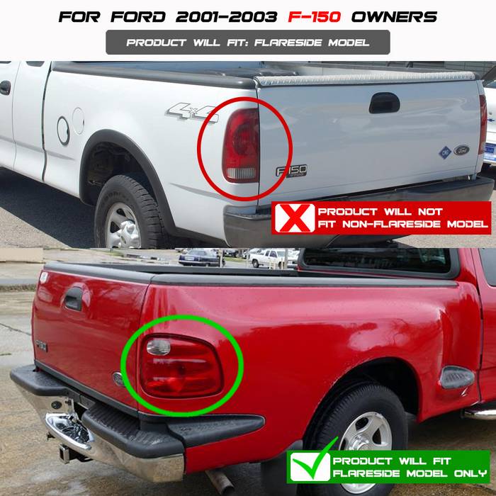 Spyder Ford F150 Flareside 01-03 (Not Fit Supercrew)Euro Style Tail Lights Chrome ALT-YD-FF15001FS-C 5003164