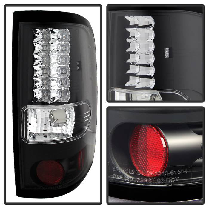 Spyder Ford F150 Styleside 04-08 (Not Fit Heritage & SVT)LED Tail Lights Black ALT-YD-FF15004-LED-BK 5003249