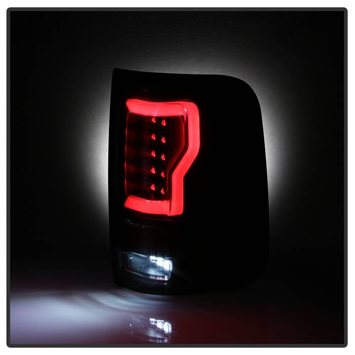 Spyder 04-08 Ford F-150 Projector Tail Lights - Light Bar DRL LED - Black ALT-YD-FF15004V2-LBLED-BK 5084170