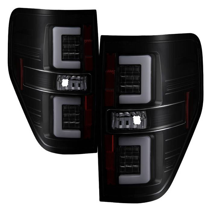 Spyder 09-14 Ford F150 V2 Light Bar LED Tail Lights - Blk Smoke (ALT-YD-FF15009V2-LBLED-BSM) 5084217