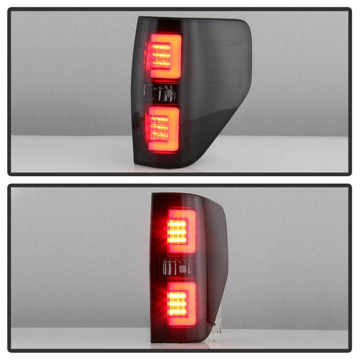 Spyder 09-14 Ford F150 V2 Light Bar LED Tail Lights - Blk Smoke (ALT-YD-FF15009V2-LBLED-BSM) 5084217