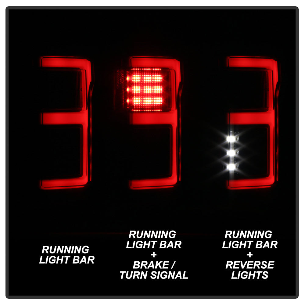 Spyder 15-18 Ford F-150 LED Tail Lights (w/Blind Spot) - Black Smoke (ALT-YD-FF15015BS-LBLED-BSM) 5085337