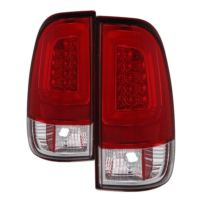 Spyder 97-03 Ford F150 Stylsd. F250 V3 Light Bar LED Tail Lights - Red/Clr ALT-YD-FF15097V3-LBLED-RC 5084453