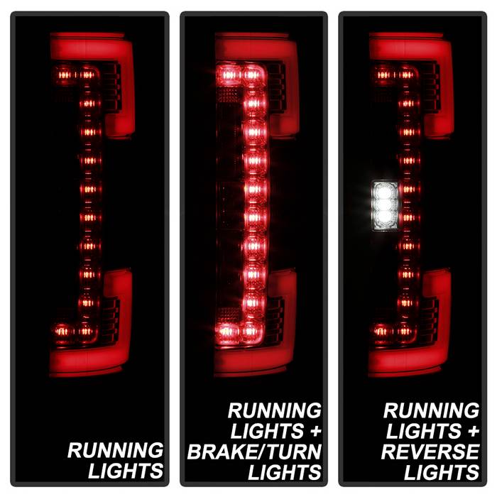 Spyder 17-18 Ford F-250 SD (w/Blind Spot Sensor) LED Tail Lights - Red Clr (ALT-YD-FS17BS-LED-RC) 5085634