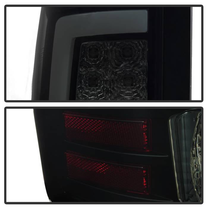Spyder 07-13 GMC Sierra 1500 V2 Light Bar LED Tail Lights - Blk Smoke (ALT-YD-GS07V2-LBLED-BSM) 5084750
