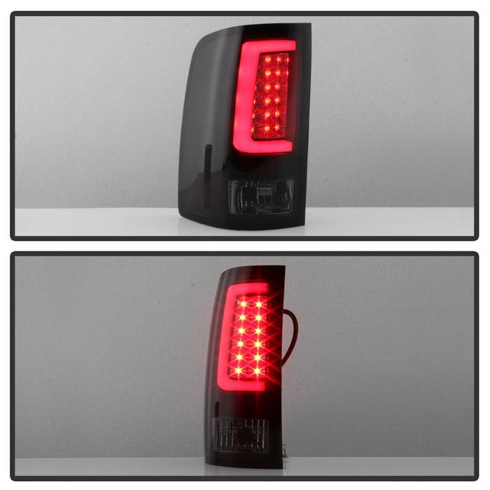 Spyder 07-13 GMC Sierra 1500 V2 Light Bar LED Tail Lights - Blk Smoke (ALT-YD-GS07V2-LBLED-BSM) 5084750