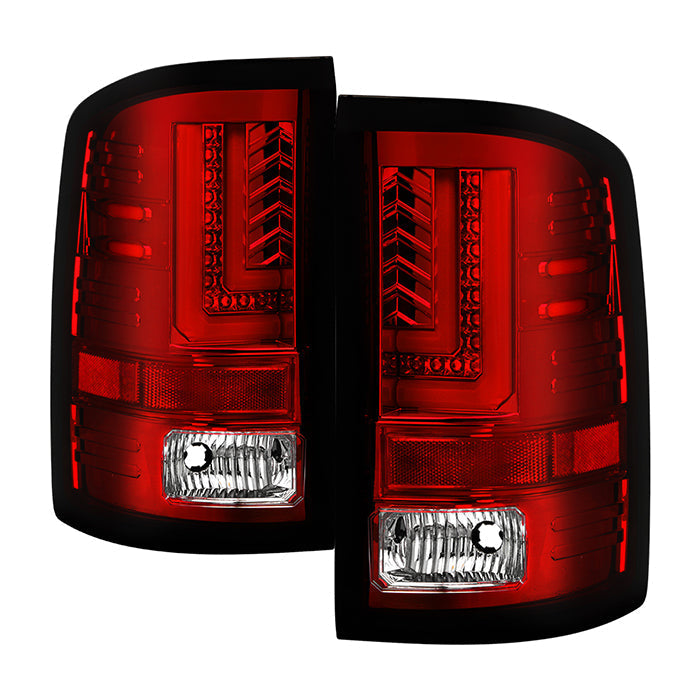 Spyder GMC Sierra 14-16 LED Tail Lights Red Clear ALT-YD-GS14-LBLED-RC 5080677
