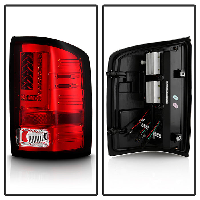 Spyder GMC Sierra 14-16 LED Tail Lights Red Clear ALT-YD-GS14-LBLED-RC 5080677