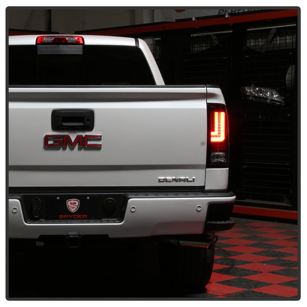 Spyder GMC Sierra 2016-2017 Light Bar LED Tail Lights - Black ALT-YD-GS16-LED-BK 5083777