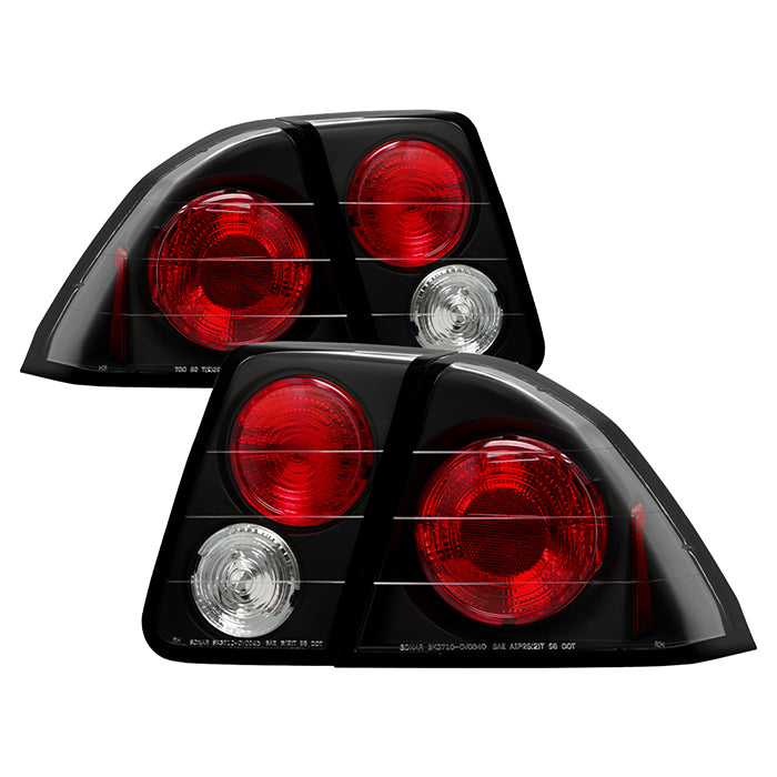 Spyder Honda Civic 01-05 4Dr Euro Style Tail Lights Black ALT-YD-HC01-4D-BK 5004406