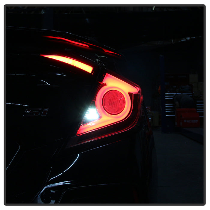 Spyder 16-19 Honda Civic 4 Door Light Bar LED Tail Lights - Black - ALT-YD-HC164D-LB-BK 5086051
