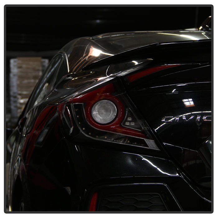 Spyder 16-19 Honda Civic 4 Door Light Bar LED Tail Lights - Black - ALT-YD-HC164D-LB-BK 5086051