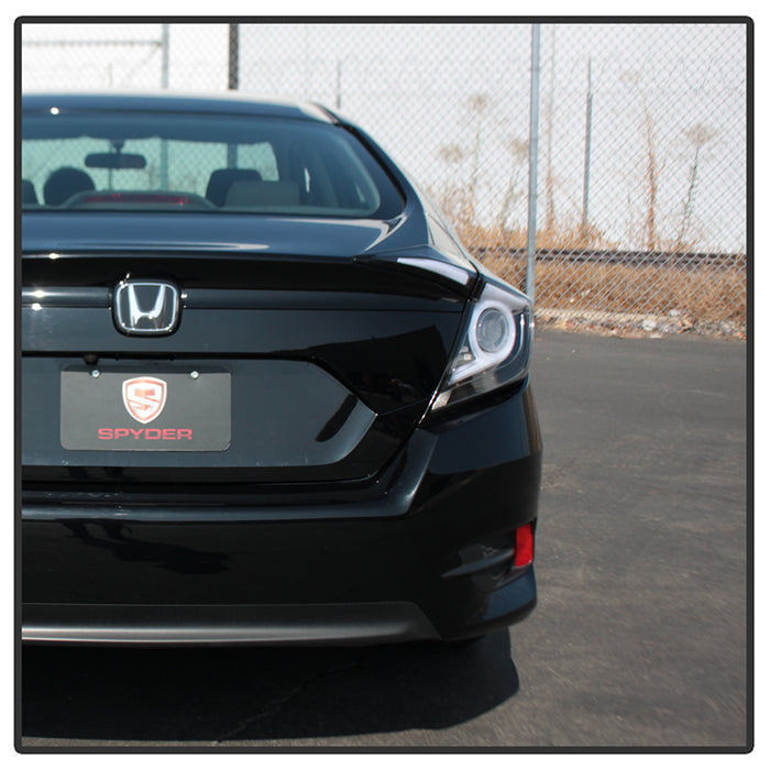 Spyder 16-19 Honda Civic 4 Door Light Bar LED Tail Lights - Black - ALT-YD-HC164D-LB-BK 5086051
