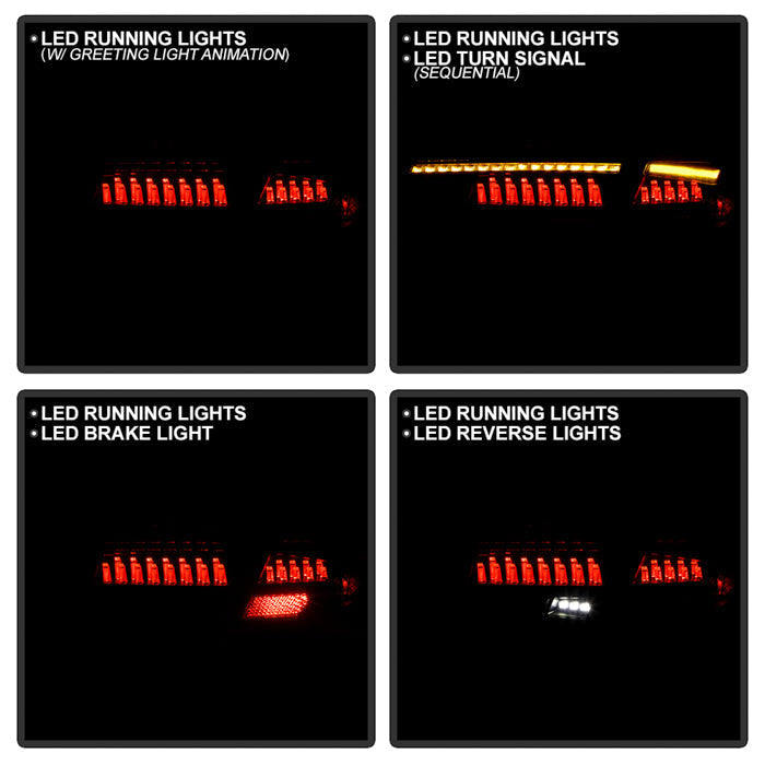 SPYDER Apex 22-24 Honda Civic 5-Door LED Tail Lights - Black (ALT-YD-HC225DAP-SEQGR-BK) 5089113