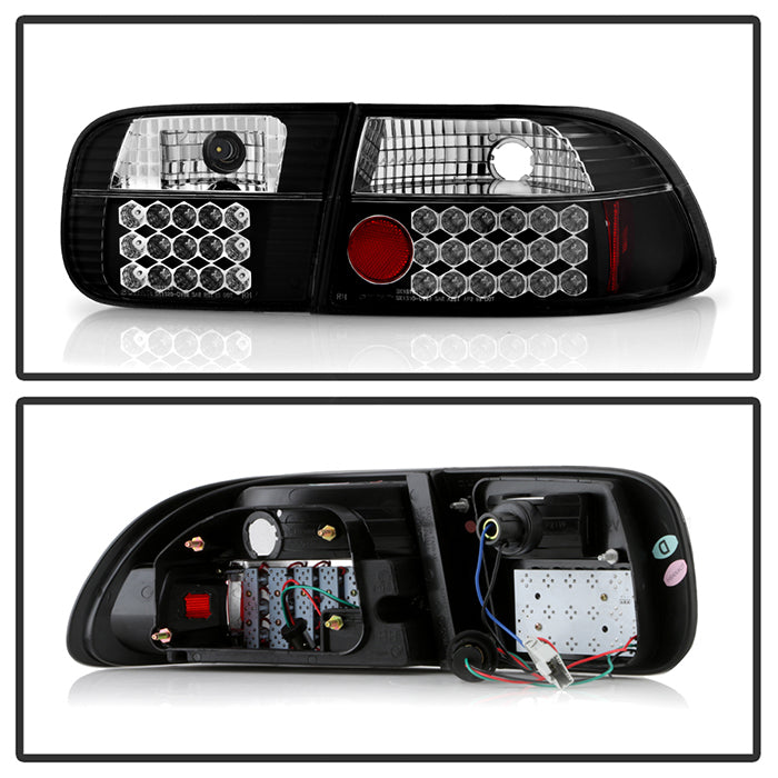 Spyder Honda Civic 92-95 2/4DR LED Tail Lights Black ALT-YD-HC92-24D-LED-BK 5004628