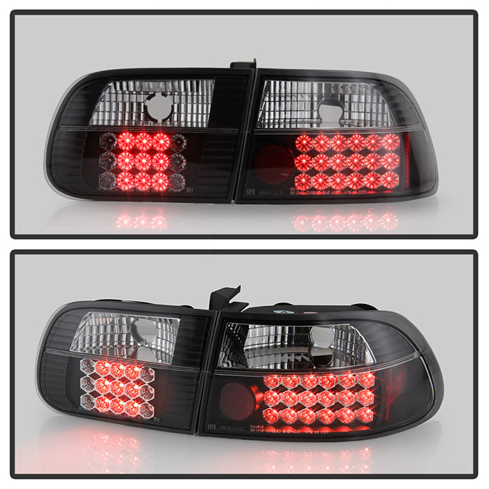 Spyder Honda Civic 92-95 3DR LED Tail Lights Black ALT-YD-HC92-3D-LED-BK 5004727