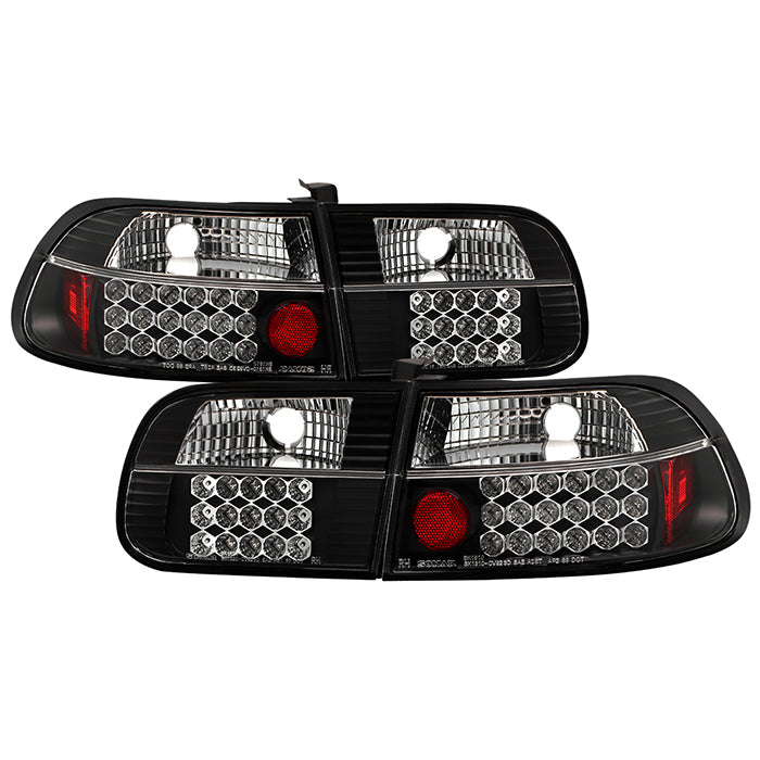 Spyder Honda Civic 92-95 3DR LED Tail Lights Black ALT-YD-HC92-3D-LED-BK 5004727