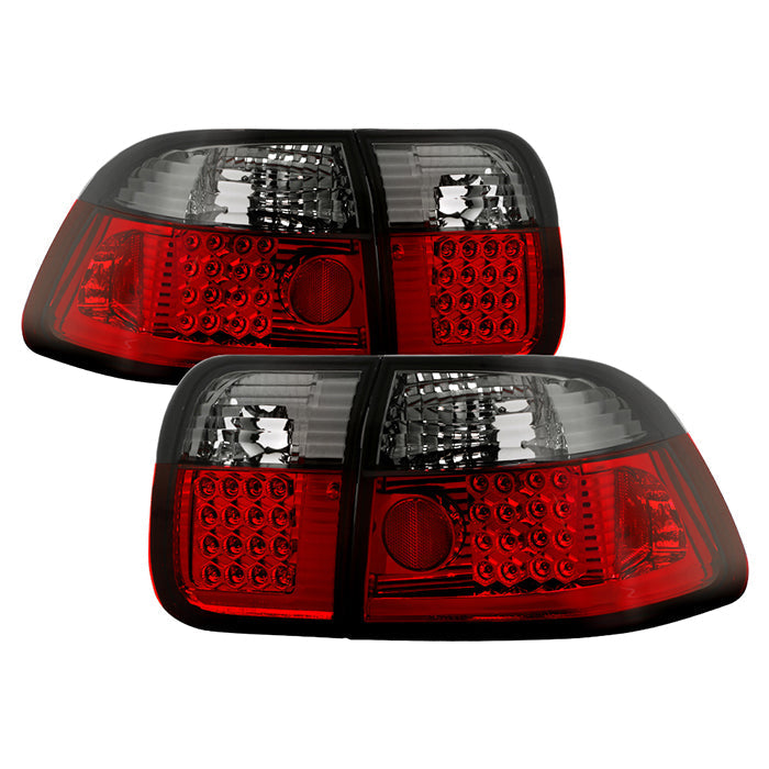 Spyder Honda Civic 96-98 4Dr LED Tail Lights Red Smoke ALT-YD-HC96-4D-LED-RS 5005038