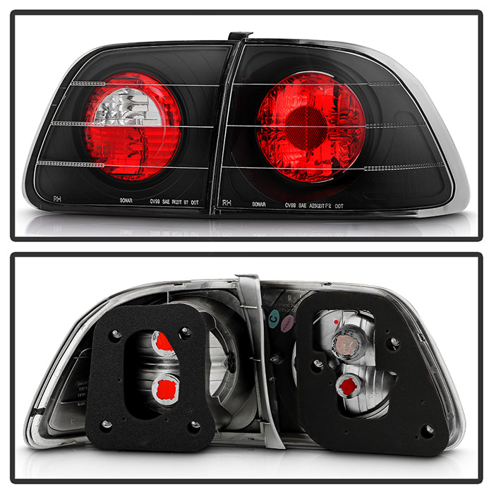 Spyder Honda Civic 99-00 4Dr Euro Style Tail Lights Black ALT-YD-HC99-4D-BK 5005076