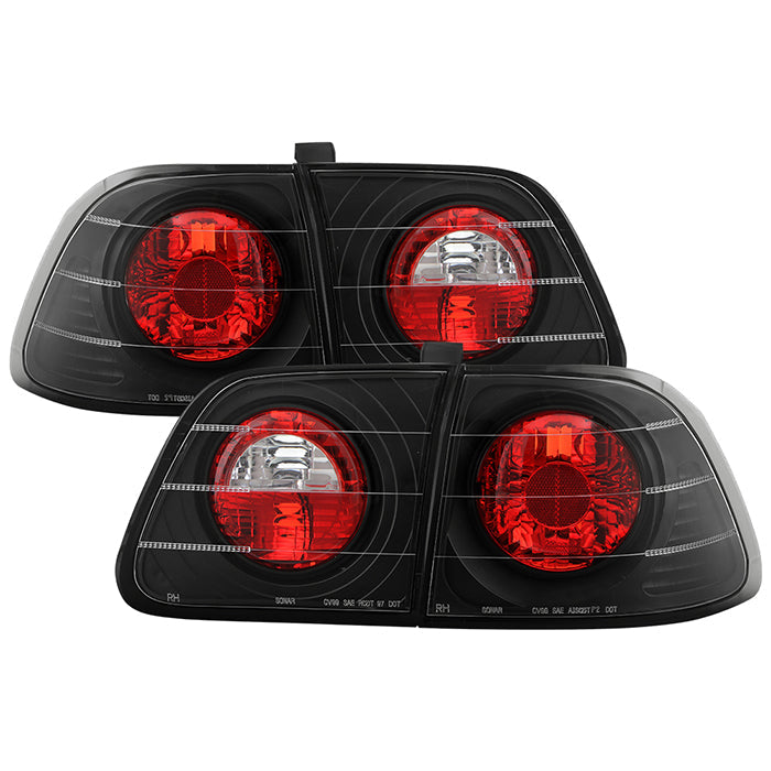 Spyder Honda Civic 99-00 4Dr Euro Style Tail Lights Black ALT-YD-HC99-4D-BK 5005076