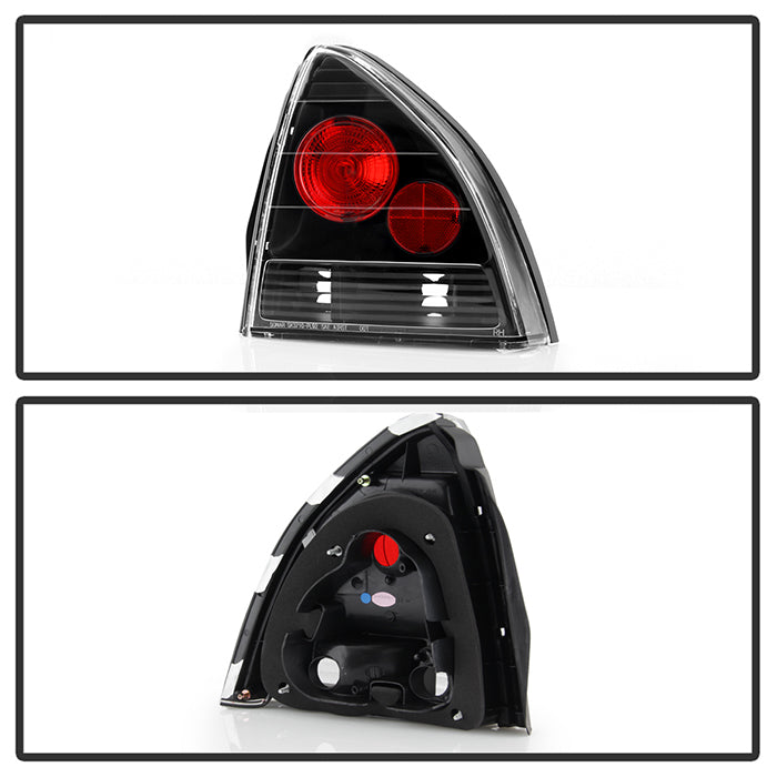 Spyder Honda Prelude 92-96 Euro Style Tail Lights Black ALT-YD-HP92-BK 5005229