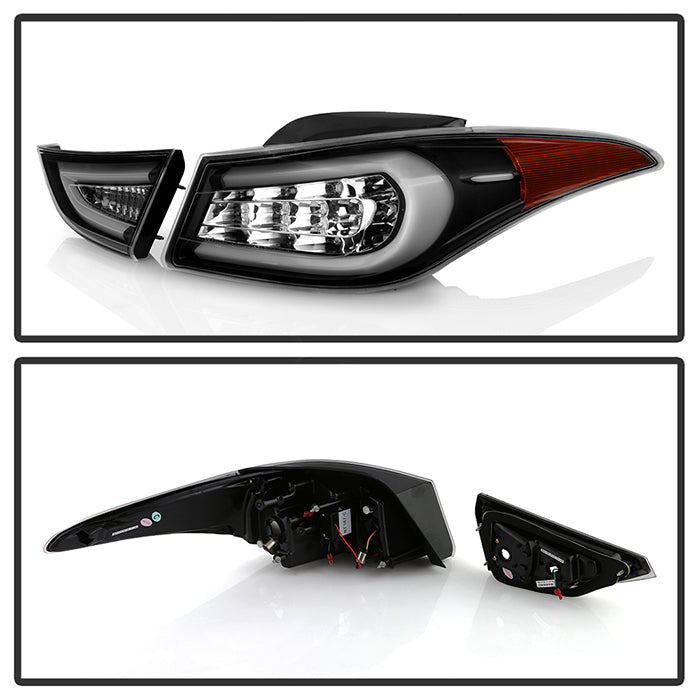 Spyder Hyundai Elantra 11-13 Light Bar LED Tail Lights Black ALT-YD-HYELAN11-LED-BK 5072788