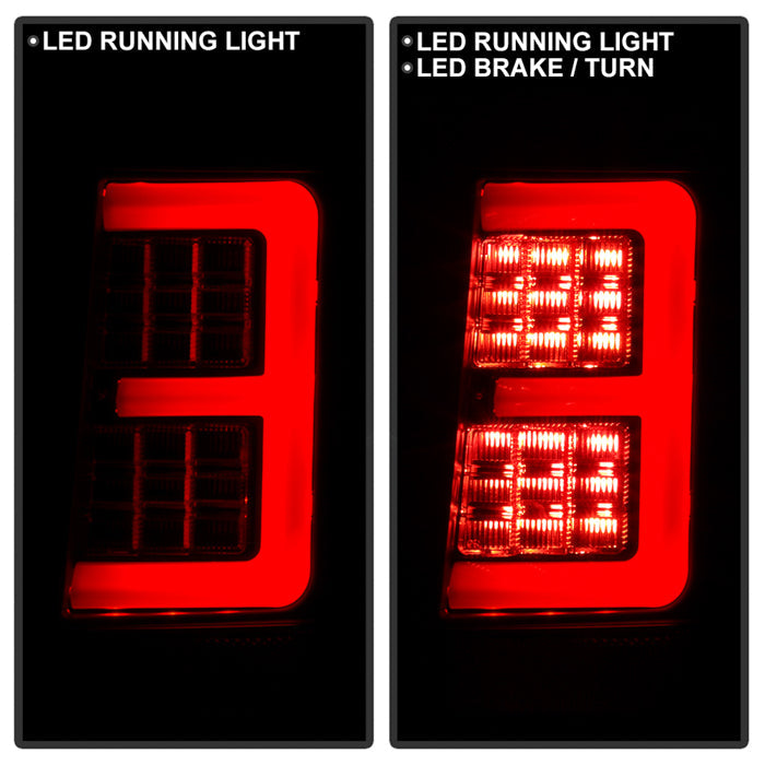 Spyder 07-10 Jeep Grand Cherokee Light Bar LED Tail Lights - Black ALT-YD-JGC07V2-LB-BK 5086655