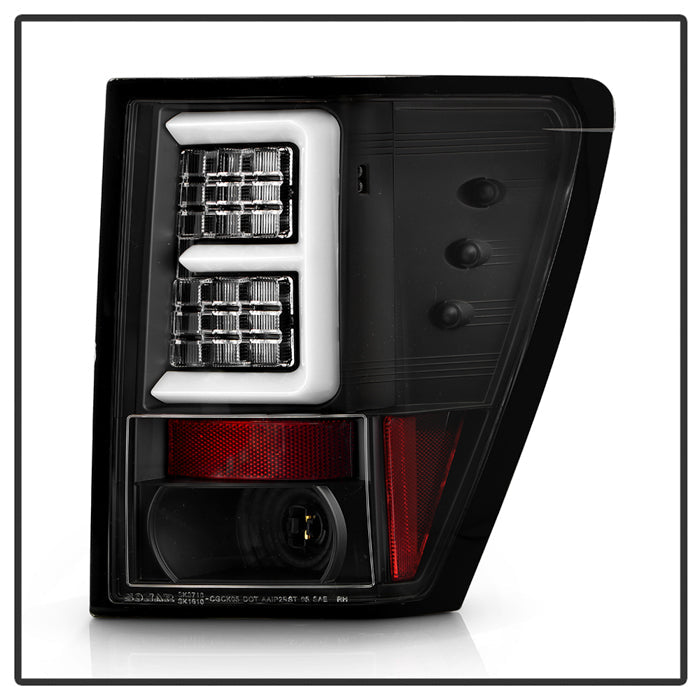 Spyder 07-10 Jeep Grand Cherokee Light Bar LED Tail Lights - Black ALT-YD-JGC07V2-LB-BK 5086655