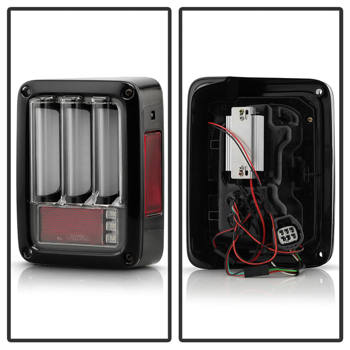 Spyder 07-16 Jeep Wrangler Version 2 Light Bar LED Tail Lights - Black (ALT-YD-JWA07V2-LBLED-BK) 5084774
