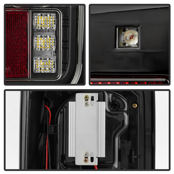 Spyder 07-16 Jeep Wrangler Version 2 Light Bar LED Tail Lights - Black (ALT-YD-JWA07V2-LBLED-BK) 5084774
