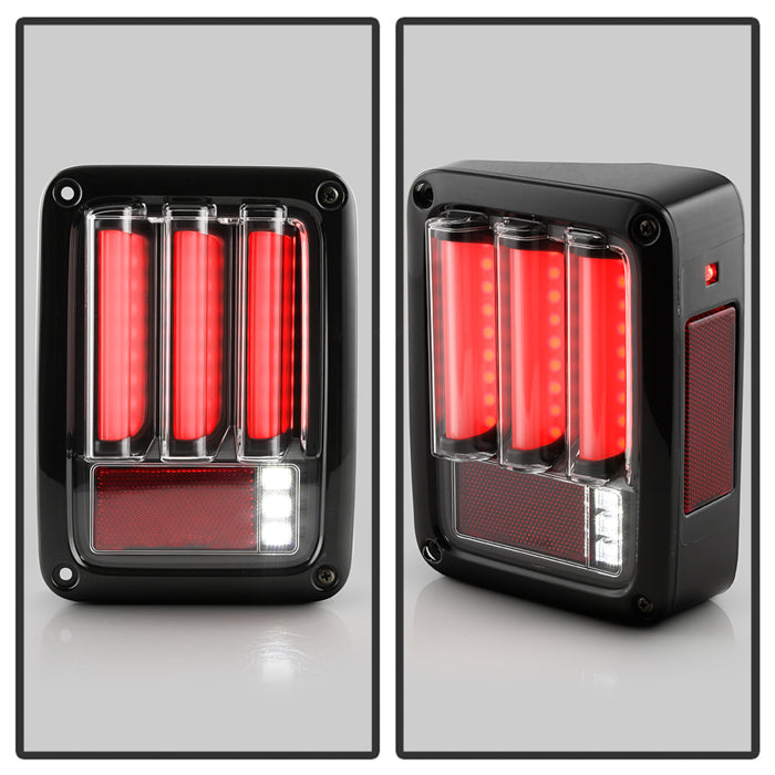 Spyder 07-16 Jeep Wrangler Version 2 Light Bar LED Tail Lights - Black (ALT-YD-JWA07V2-LBLED-BK) 5084774