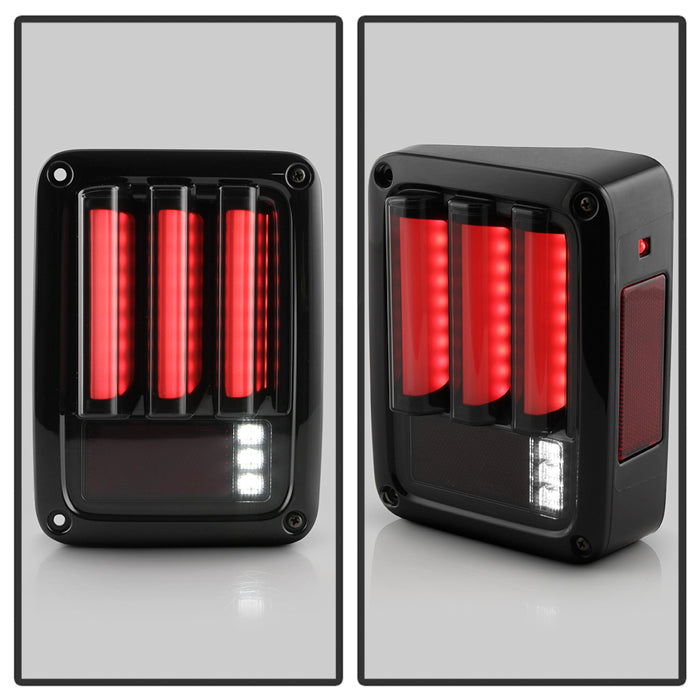 Spyder 07-16 Jeep Wrangler Verison 2 Light Bar LED Tail Lights - Smoke (ALT-YD-JWA07V2-LBLED-BSM) 5084781