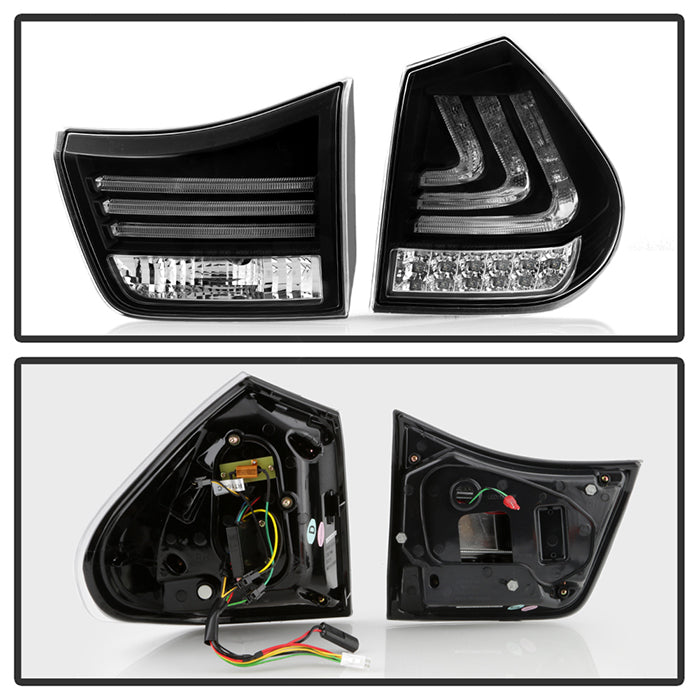 Spyder Lexus RX330/RX350 04-09 LED Tail Lights Black ALT-YD-LRX04-LED-BK 5080837
