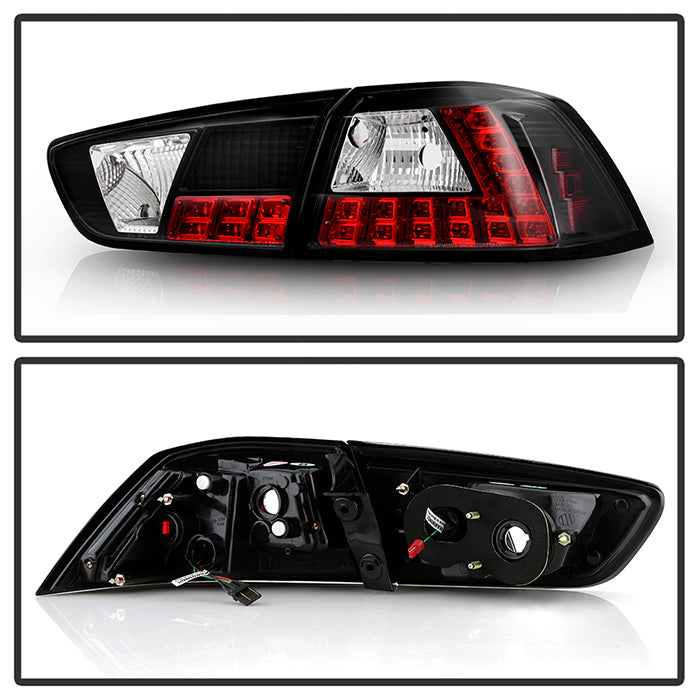Spyder Mitsubishi Lancer/Evolution X 08-14 LED Tail Lights Blk ALT-YD-MITEVO1008-LED-BK 5030375