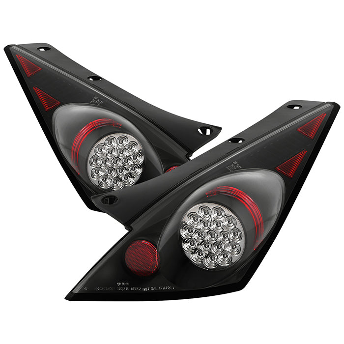 Spyder Nissan 350Z 03-05 LED Tail Lights Black ALT-YD-N350Z02-LED-BK 5006714